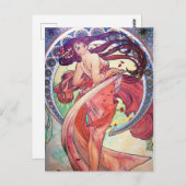 Alphonse Mucha Briefkaart (Voorkant / Achterkant)