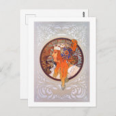 Alphonse Mucha Briefkaart (Voorkant / Achterkant)