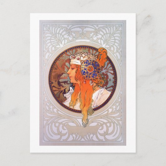 Alphonse Mucha Briefkaart (Voorkant)