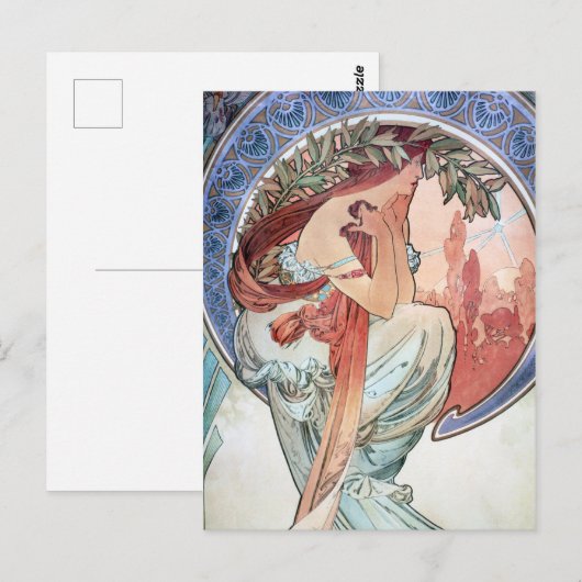Alphonse Mucha Briefkaart (Voorkant / Achterkant)