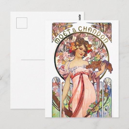 Alphonse Mucha Briefkaart (Voorkant / Achterkant)