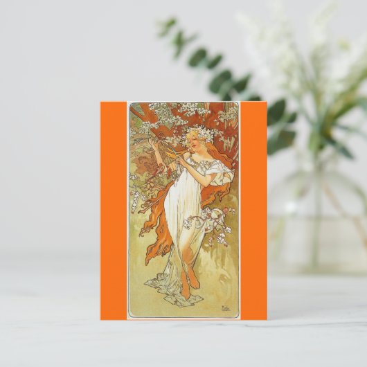 Alphonse Mucha Briefkaart (Staand voorkant)