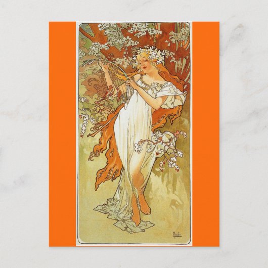 Alphonse Mucha Briefkaart (Voorkant)