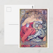 Alphonse Mucha Briefkaart (Voorkant / Achterkant)