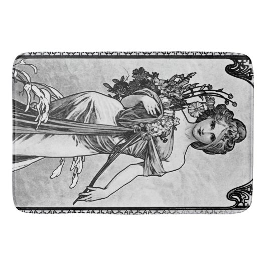 Alphonse Mucha Broken Blossom Badmat (Voorkant)