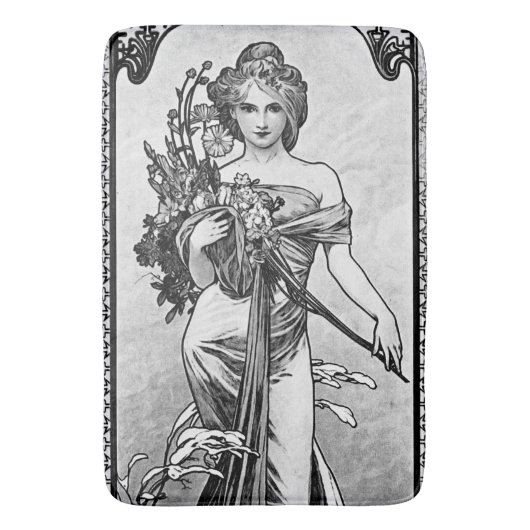 Alphonse Mucha Broken Blossom Badmat (Voorkant Verticaal)