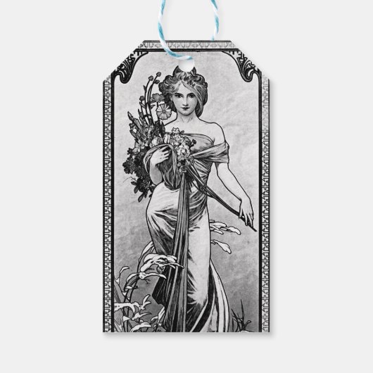 Alphonse Mucha Broken Blossom Cadeaulabel (Achterkant)