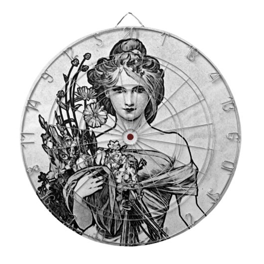 Alphonse Mucha Broken Blossom Dartbord (Voorkant)