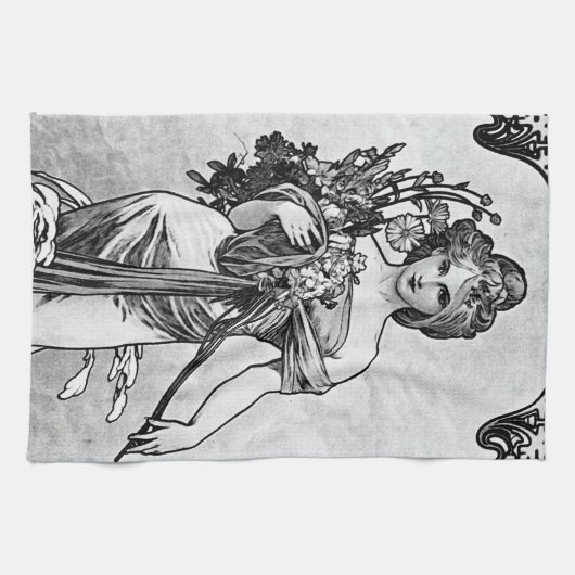 Alphonse Mucha Broken Blossom Theedoek (Horizontaal)