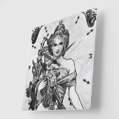 Alphonse Mucha Broken Blossoms Vierkante Klok (Hoek)
