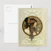 Alphonse Mucha - Byzantijnse hoofden brunette Briefkaart (Voorkant / Achterkant)