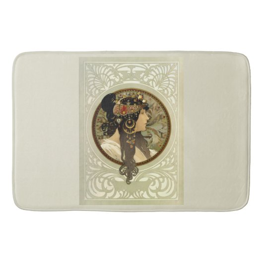 Alphonse Mucha - Byzantine Head Brunette Badmat (Voorkant)