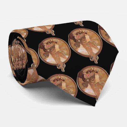 Alphonse Mucha Byzantine Head Stropdas (Opgerold)