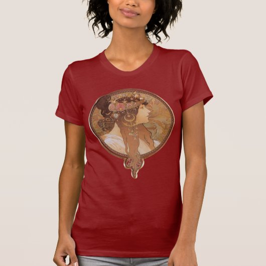 Alphonse Mucha Byzantine Head, The Brunette T-shirt (Voorkant)