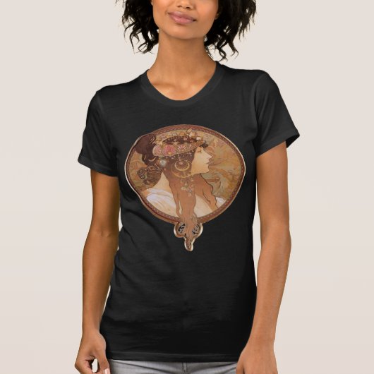 Alphonse Mucha Byzantine Head, The Brunette T-shirt (Voorkant)