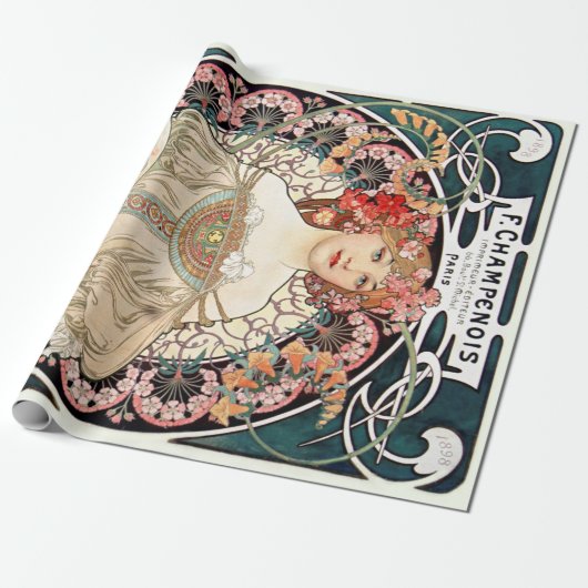 Alphonse Mucha Cadeaupapier (Uitgerold)