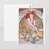 Alphonse Mucha. Chansons D'Aieules, c.1898 Briefkaart (Voorkant / Achterkant)