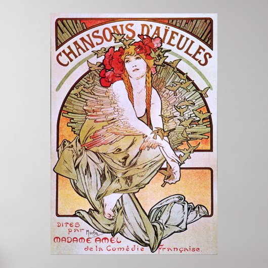 Alphonse Mucha. Chansons D'Aieules, c.1898 Poster (Voorkant)