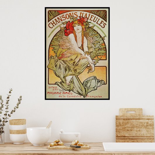 ALPHONSE MUCHA CHANSONS D'AJEULES POSTER (Keuken)