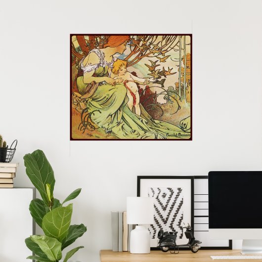 alphonse mucha chocolade bij mexicain poster (Thuiskantoor)
