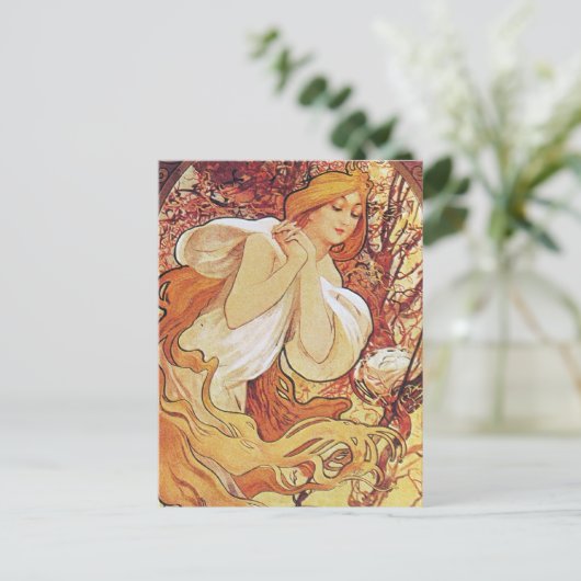 Alphonse Mucha Chocolat Briefkaart (Staand voorkant)