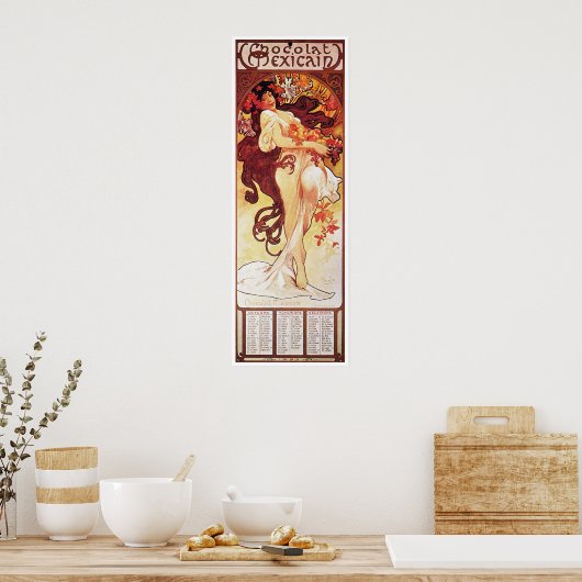 Alphonse Mucha, Chocolat Mexicain 1896 Poster (Keuken)