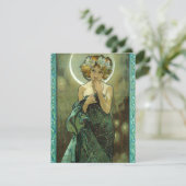 Alphonse Mucha Clair de Lune Invitations Kaart (Staand voorkant)