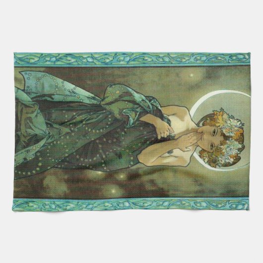 Alphonse Mucha Clair de Lune Kitchen Towel Theedoek (Horizontaal)