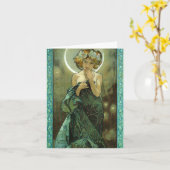 Alphonse Mucha Clair de Lune Note Kaart (Gele Bloem)