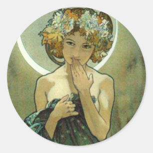 Alphonse Mucha Clair De Lune Stickers