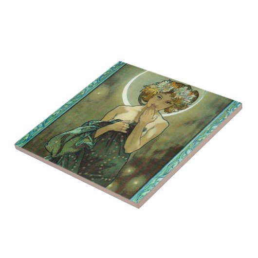 Alphonse Mucha Clair de Lune Tile Tegeltje (Zijkant)