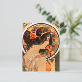 Alphonse Mucha Cow Slip Briefkaart (Staand voorkant)