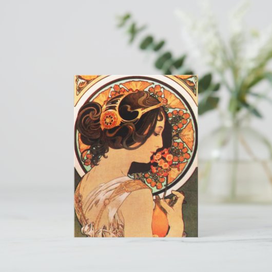 Alphonse Mucha Cow Slip Briefkaart (Staand voorkant)
