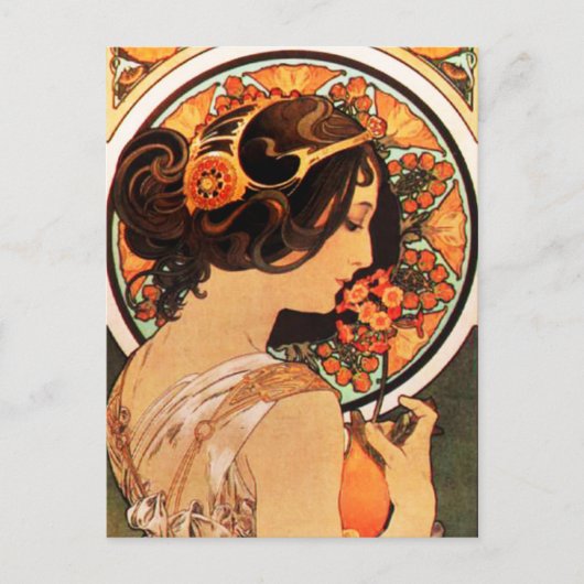 Alphonse Mucha Cow Slip Briefkaart (Voorkant)