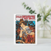Alphonse Mucha - Cycla Perfecta Retro Art Nouveau Briefkaart (Staand voorkant)