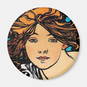 Alphonse Mucha - Cycla Perfecta Retro Art Nouveau Magneet