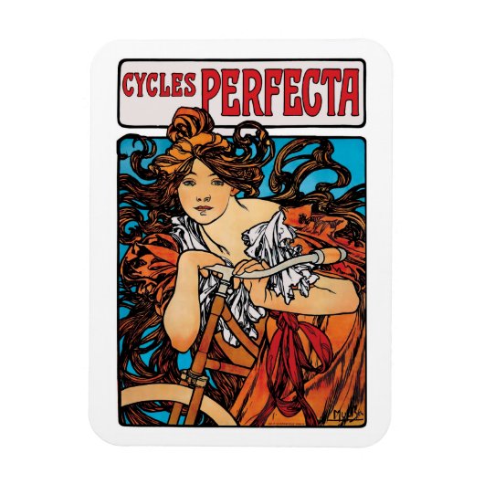 Alphonse Mucha - Cycla Perfecta Retro Art Nouveau Magneet (Verticaal)