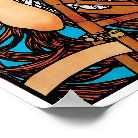 Alphonse Mucha - Cycla Perfecta Retro Art Nouveau Poster (Hoek)