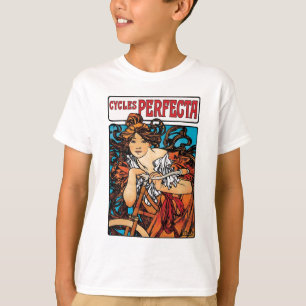 Alphonse Mucha - Cycla Perfecta Retro Art Nouveau T-shirt