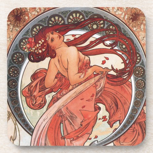 Alphonse Mucha Dance 1898 Art  Bier Onderzetter (Voorkant)