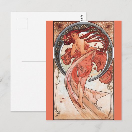 Alphonse Mucha Dance 1898 Art  Briefkaart (Voorkant / Achterkant)