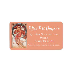 Alphonse Mucha Dance 1898 Art Etiket