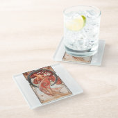 Alphonse Mucha Dance 1898 Art  Glazen Onderzetter (Schuin)