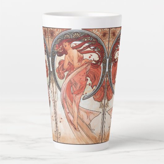 Alphonse Mucha Dance 1898 Art Latte Mok (Voorkant)