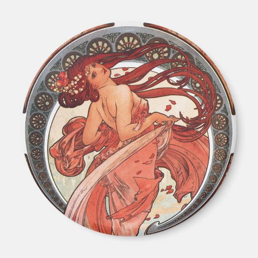 Alphonse Mucha Dance 1898 Art  Magneet (Voorkant)