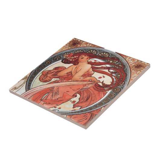 Alphonse Mucha Dance 1898 Art Tegeltje (Zijkant)