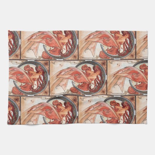 Alphonse Mucha Dance 1898 Art Theedoek (Horizontaal)