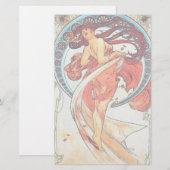 Alphonse Mucha Dance  Art Nouveau Painting Briefpapier (Voorkant / Achterkant)