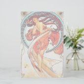 Alphonse Mucha Dance  Art Nouveau Painting Briefpapier (Staand voorkant)