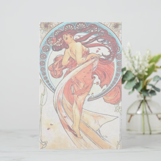 Alphonse Mucha Dance Art Nouveau Painting Briefpapier (Staand voorkant)